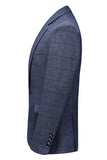 Hommes Bleu foncé à carreaux crantés revers 3 pièces Costumes de bal