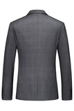 Gris à carreaux à pointe revers 3 pièces pour hommes Costumes formels