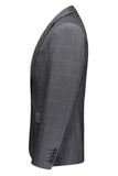 Gris à carreaux à pointe revers 3 pièces pour hommes Costumes formels
