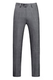 Gris à carreaux à pointe revers 3 pièces pour hommes Costumes formels