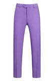 Hommes Violet Simple Boutonnage Cranté Revers 3 Pièces Costumes de Bal