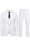 Hommes Violet Simple Boutonnage Cranté Revers 3 Pièces Costumes de Bal
