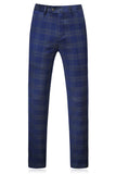 Hommes Bleu Rayé Pointu Revers 3 Pièces Costumes de Bal