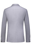 Gris clair 3 pièces à revers crantés Costumes formels pour hommes