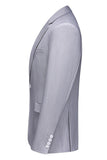 Gris clair 3 pièces à revers crantés Costumes formels pour hommes