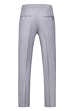 Gris clair 3 pièces à revers crantés Costumes formels pour hommes