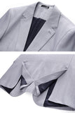 Gris clair 3 pièces à revers crantés Costumes formels pour hommes