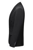 Revers à visière noire 3 pièces Satin Costumes de bal pour hommes