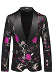 Châle violet revers Jacquard 3 pièces costumes de bal pour hommes