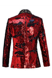 Châle scintillant revers violet et bleu Blazer de bal pour homme à paillettes