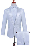 Costume 2 pièces à revers en pointe un bouton noir pour hommes avec perles