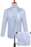 Costume 2 pièces à revers en pointe un bouton noir pour hommes avec perles
