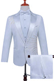 Costume 2 pièces à revers en pointe un bouton noir pour hommes avec perles
