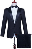 Costume de bal pour hommes 2 pièces à un bouton blanc avec perles