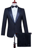Costume de bal pour hommes 2 pièces à un bouton blanc avec perles