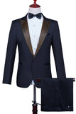 Costume de bal pour hommes 2 pièces à un bouton blanc avec perles