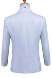 Costume de bal pour hommes 2 pièces à un bouton blanc avec perles