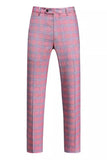 Rayures roses 2 pièces à revers pointu Tailleurs de bal pour hommes