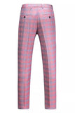 Rayures roses 2 pièces à revers pointu Tailleurs de bal pour hommes