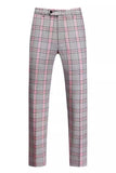 Gris rosé rayé 2 pièces à revers pointu Tailleurs de bal pour hommes