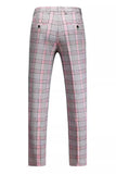 Gris rosé rayé 2 pièces à revers pointu Tailleurs de bal pour hommes