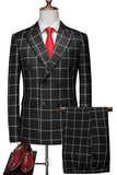Rayures roses 2 pièces à revers pointu Tailleurs de bal pour hommes