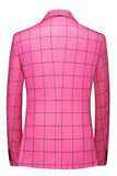 Rayures roses 2 pièces à revers pointu Tailleurs de bal pour hommes