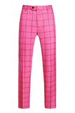 Rayures roses 2 pièces à revers pointu Tailleurs de bal pour hommes