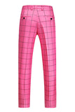Rayures roses 2 pièces à revers pointu Tailleurs de bal pour hommes