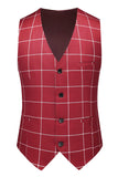 Rayures rouges à revers pointu 3 pièces Costumes de bal pour hommes
