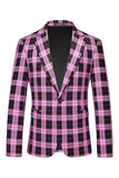 Blazer de bal rayé à revers cranté vintage rouge