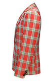 Blazer de bal rayé à revers cranté vintage rouge