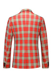 Blazer de bal rayé à revers cranté vintage rouge