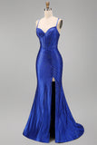 Corset à bretelles fines bleu bleu bleu Corset avec fente