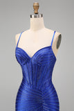 Corset à bretelles fines bleu bleu bleu Corset avec fente
