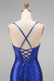 Corset à bretelles fines bleu bleu bleu Corset avec fente