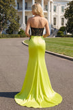 Robe de bal longue de bal en dentelle noire vert sirène sans bretelles
