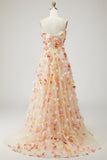 Robe de bal de bal champagne bretelière A Line 3D taille grande taille avec manches amovibles