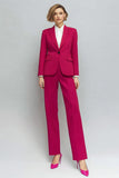 2 pièces Peak Lapel Fuchsia Costumes décontractés d’affaires pour femmes