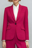 2 pièces Peak Lapel Fuchsia Costumes décontractés d’affaires pour femmes