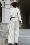 Tweed ivoire simple boutonnage 2 pièces Costumes pour femmes