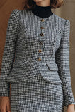 Robe de travail midi 2 pièces en tweed gris