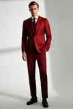 Costumes Homme Burgundy Peak Lavers One Button