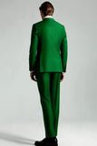 Vert foncé Peak Lapel 2 Pièces Costumes Homme