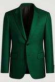 Vert foncé Peak Lapel 2 Pièces Costumes Homme