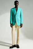 Turquoise Peak Lapel 2 pièces costumes de bal pour hommes