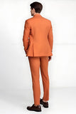 Costumes de bal à revers simple boutonnage orange pour hommes
