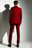 Burgundy Singel Breasted 3 Piece Costumes de bal pour hommes
