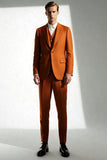 Orange foncé Peak Lavers Slim Fit Costumes formels pour hommes