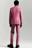gris rose pointe revers simple boutonnage 3 pièces hommes costumes formels